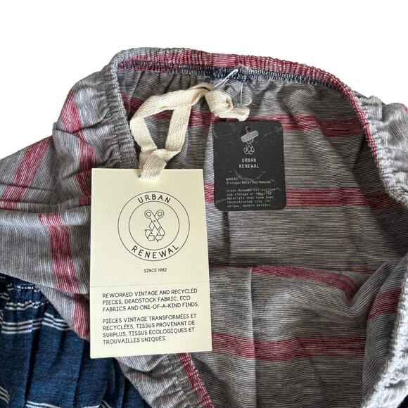 Urban Outfitters Urban Renewal Remade Striped Ruffle Mini Skirt Sz Medium/Large - Picture 4 of 5